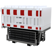 SET | with 20 panel fence | and 21 base plates | on twin pallet | with lamp adapter | with red/white foil, type RA2/B | type ob barrier NOX white